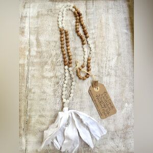Handmade White Jade, Sandlewood & Quartz Mala